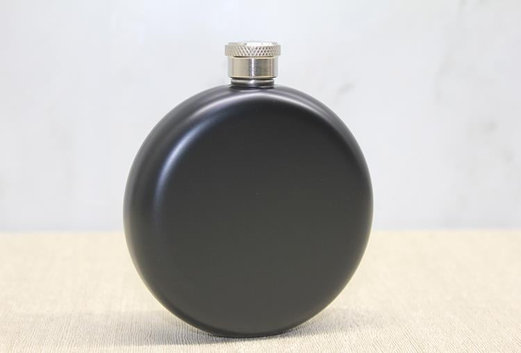 Yuvarlak Tekli Matara 5 Oz Siyah