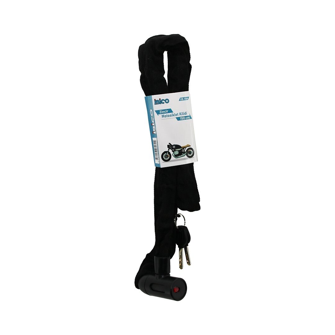 Zincirli Anahtarlı  Motor - Bisiklet Kilit Bez Kılıflı Aç-kapa Kilit Kapak 150cm Bx40
