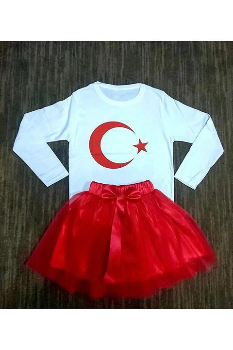 KIZ ÇOCUK ALT ÜST TAKIM ETEK 23 NİSAN