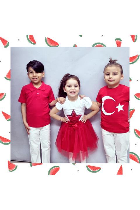 Kız Çocuk Alt Üst Takım Tshirt Etek Gösteri Kutlama