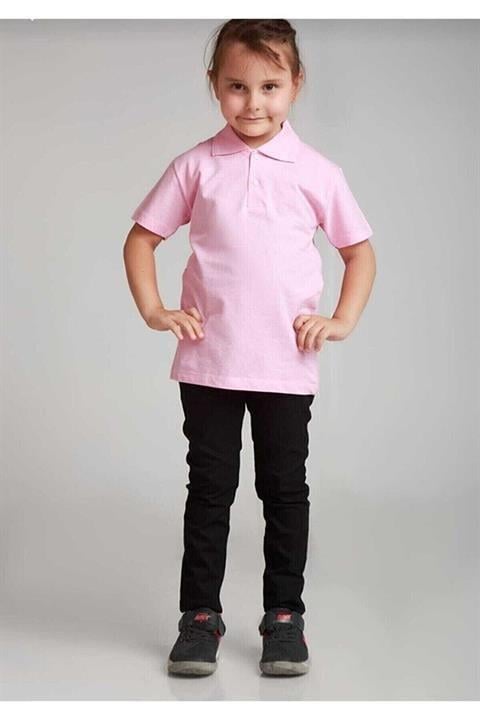 Unisex Polo Yaka Kısa Kol Okul T-shırt