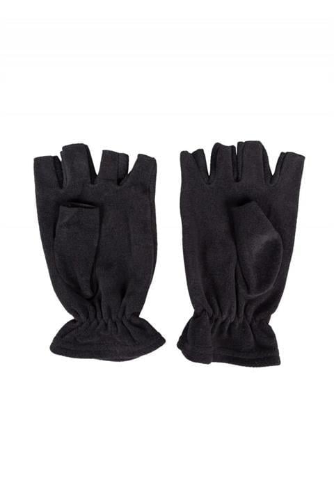 Unisex Siyah Termal Kışlık Kaliteli Kesik Parmak Polar Eldiven