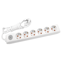 Viko Multi-Let Altılı Grup Priz Anahtarlı Topraklı 2 Metre Beyaz (Çocuk Korumalı) 90117602