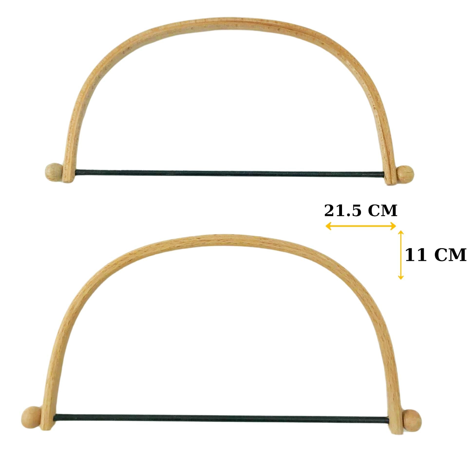 Ahşap Çanta Sapı - Yarım Oval 21.5 Cm