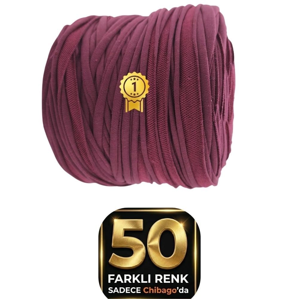 Bordo Penye İp 061 -  Örgü Puset ve Çanta İpi-650 Gr
