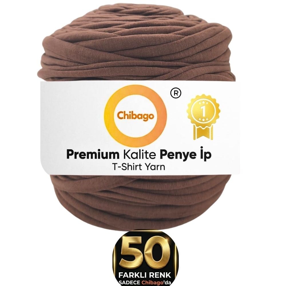 Kahverengi  Penye İp 777  - Premium Örgü Puset ve Çanta İpi 150 Metre 650 Gr