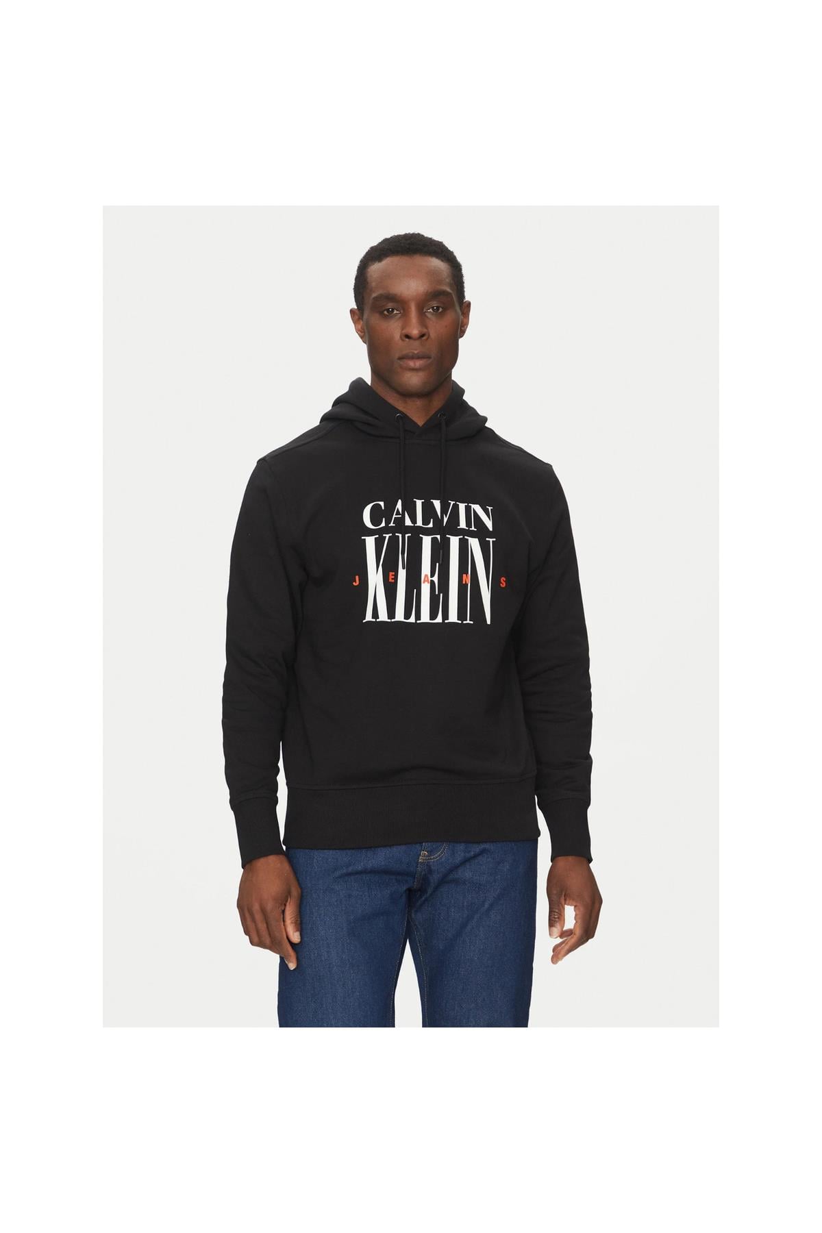 Ck J30j327520 Serıf Font Graphıc Hoodıe Erkek Sweatshırt