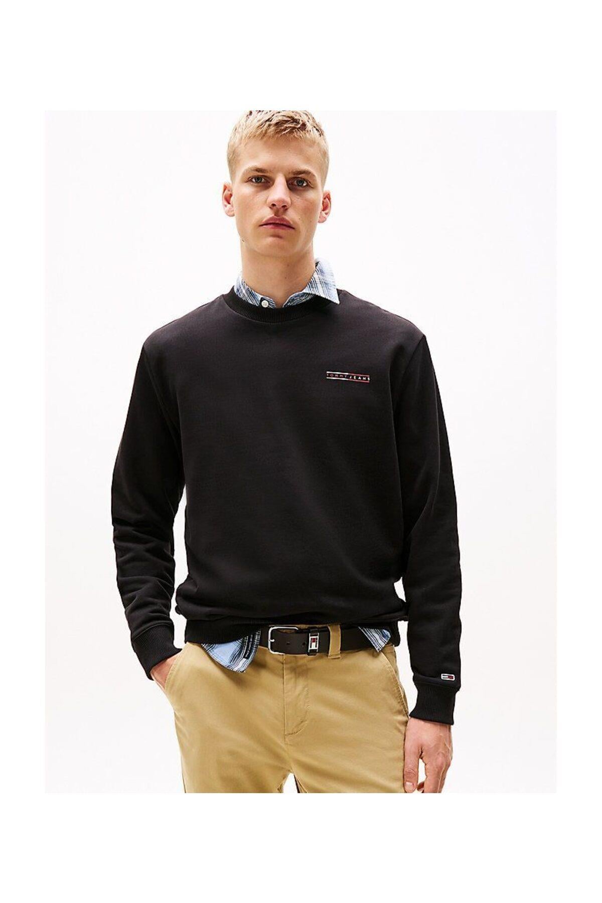 Erkek Tjm Tek Renk Sweatshirt - Siyah