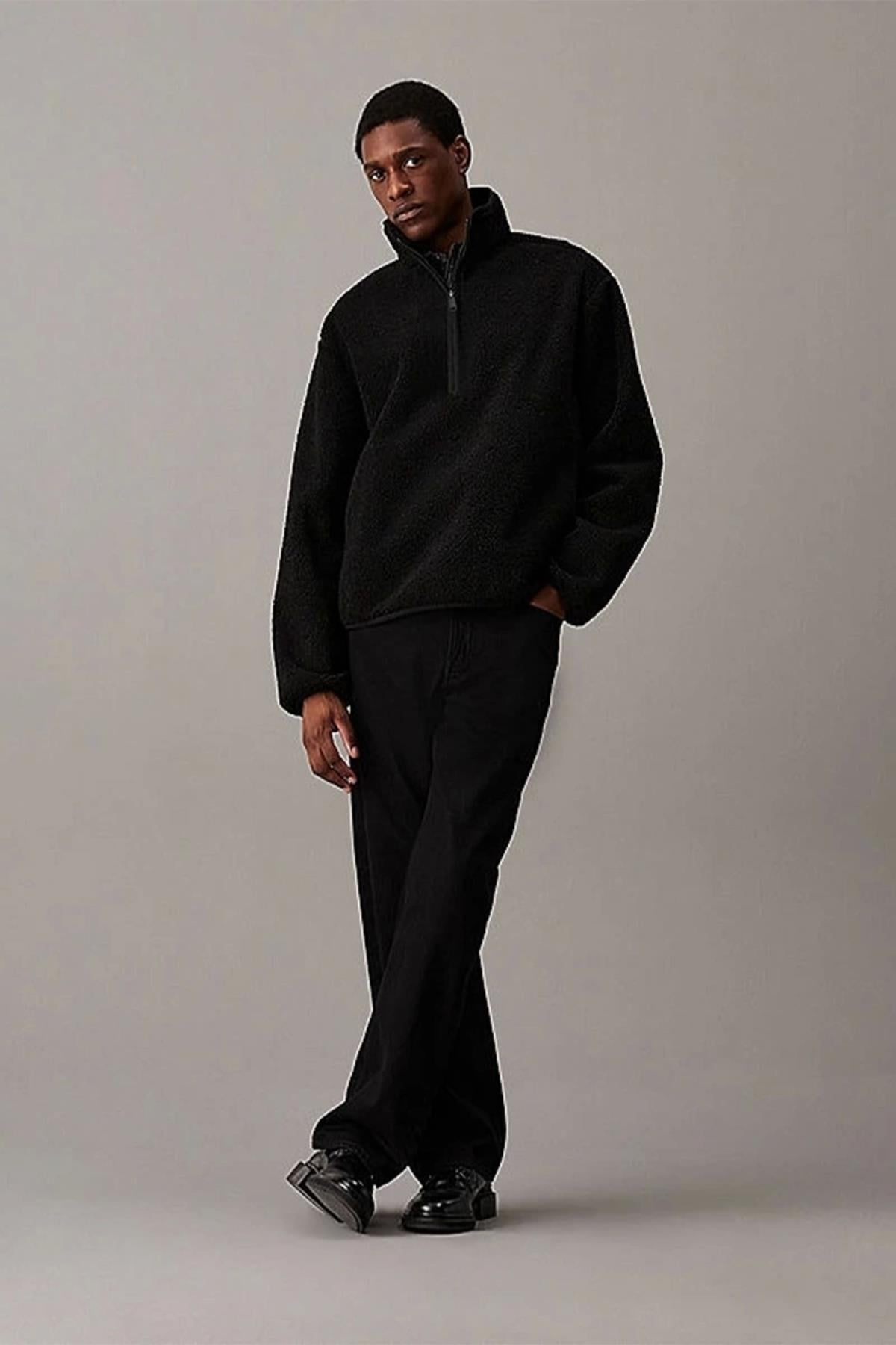 HALF ZIP SHERPA Erkek SİYAH Sweatshirt J30J326679-BEH