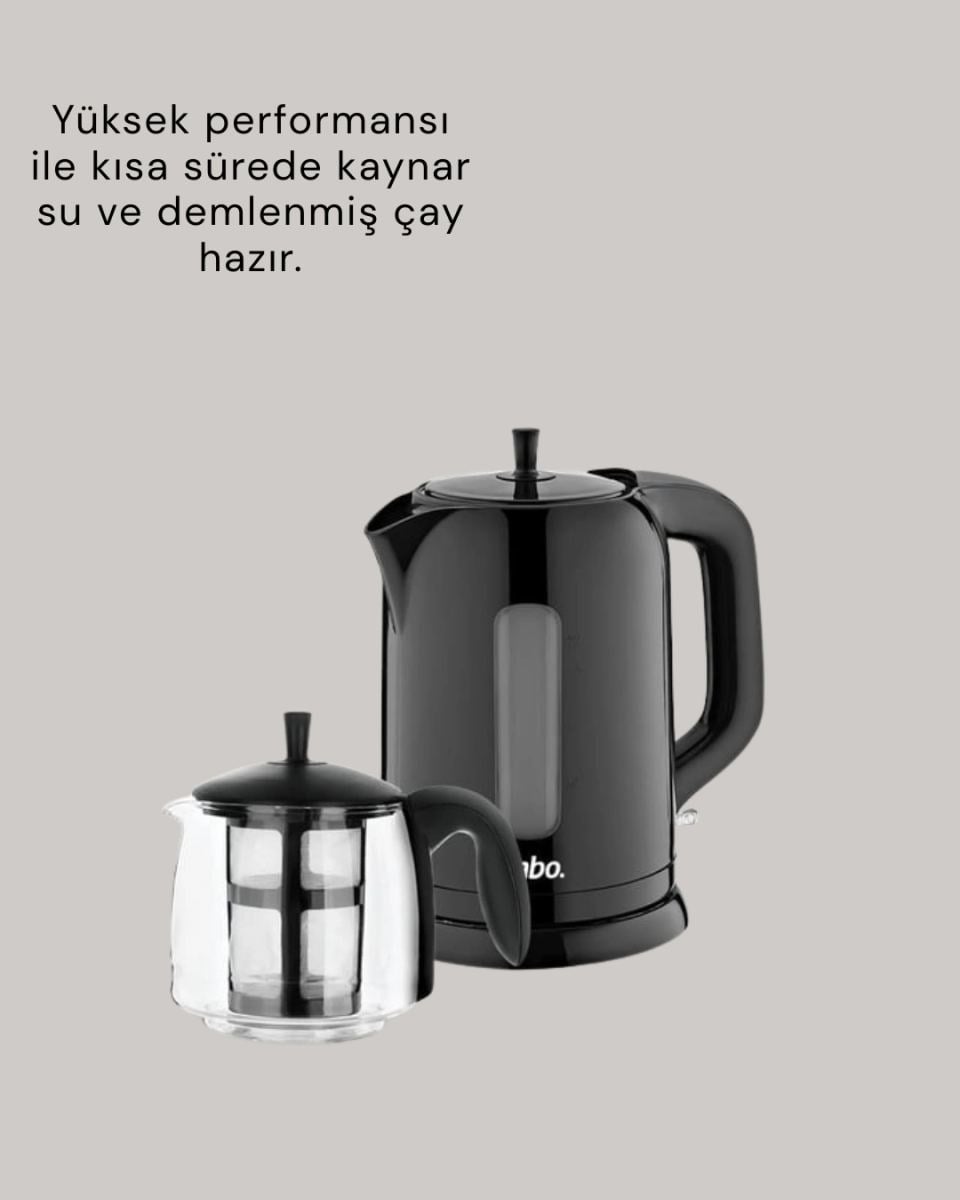 0,9 L Cam Demlik Ve 1,7 L Su Haznesi İle Çay Keyfi Yeni Nesil