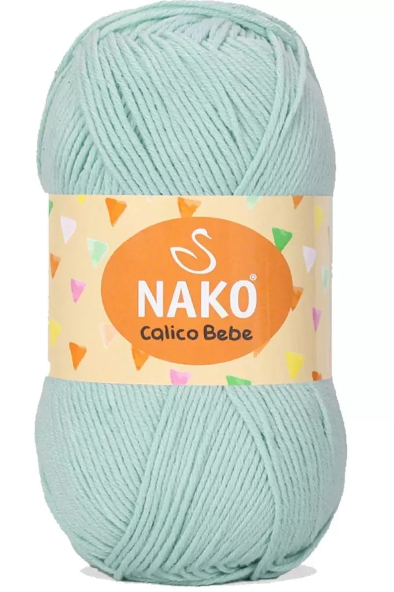 1 Adet Calico Bebe Pamuklu Bebek Ve Battaniye Örgü Ipi 13281 Su Yeşili - mudanis