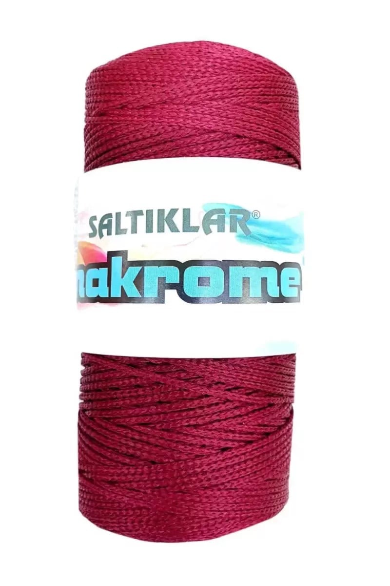 1 Adet Polyester Makrome İpi 1560 Bordo 100 gr - mudanis