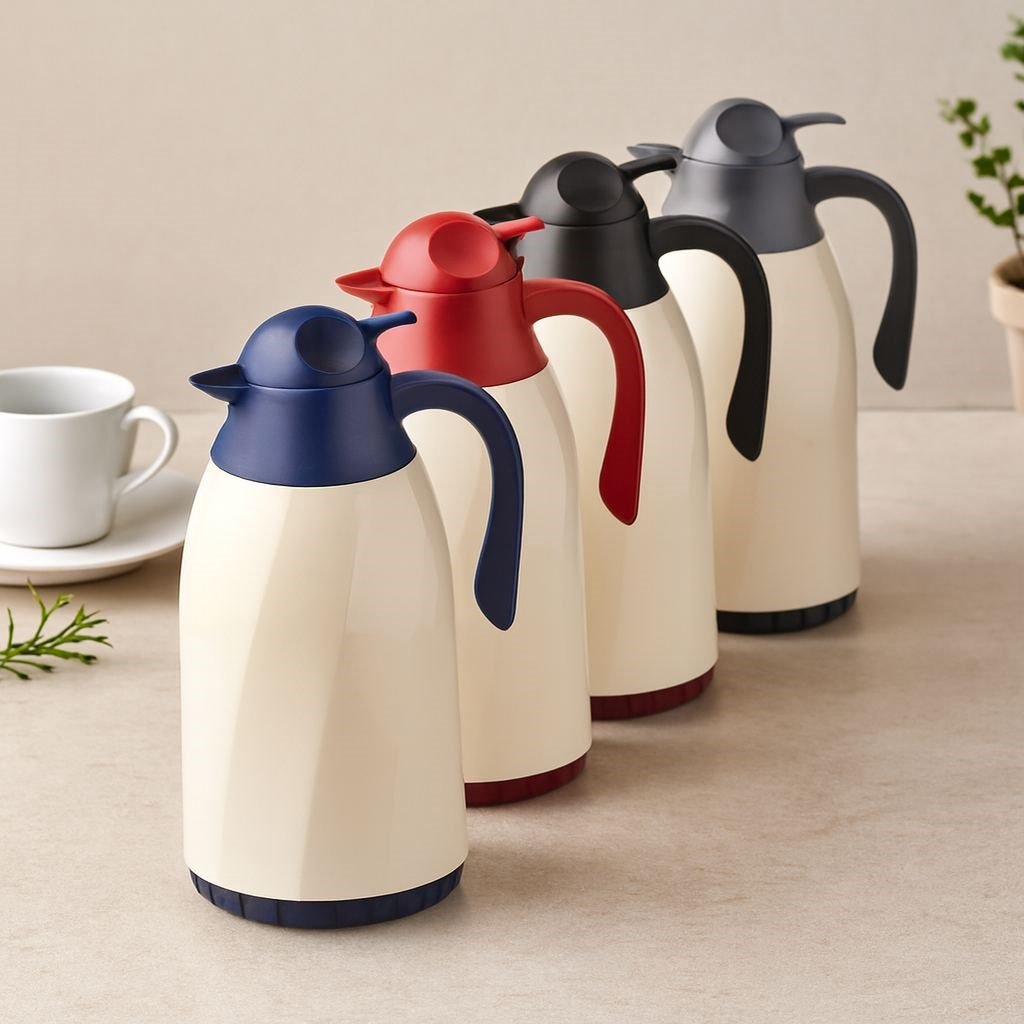 1.3L Cam Hazneli Retro Plastik Termos