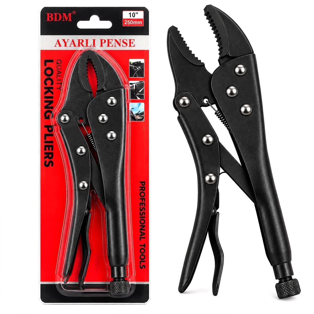10 inç (250 mm) Kilitli Ayarlı Komple Metal Pense