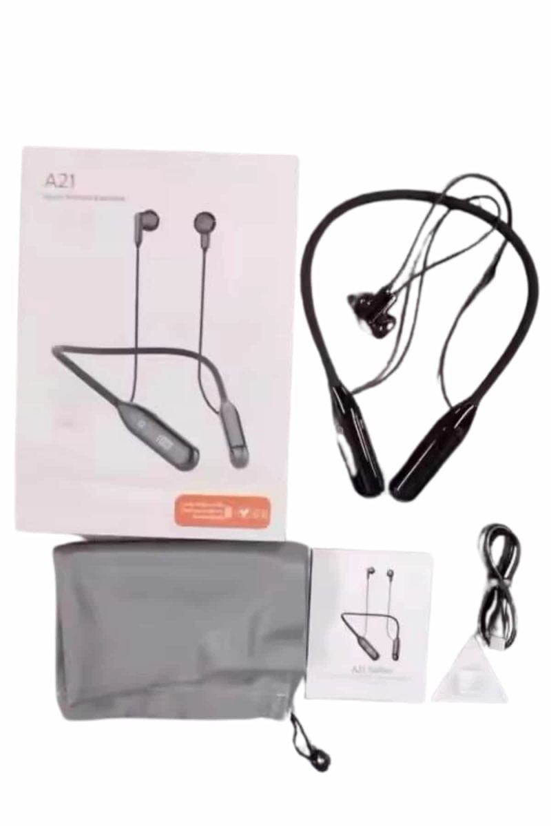 100 Saat Kablolu Boyun Askılı Dijital Göstergeli Bluetooth Kulaklığı