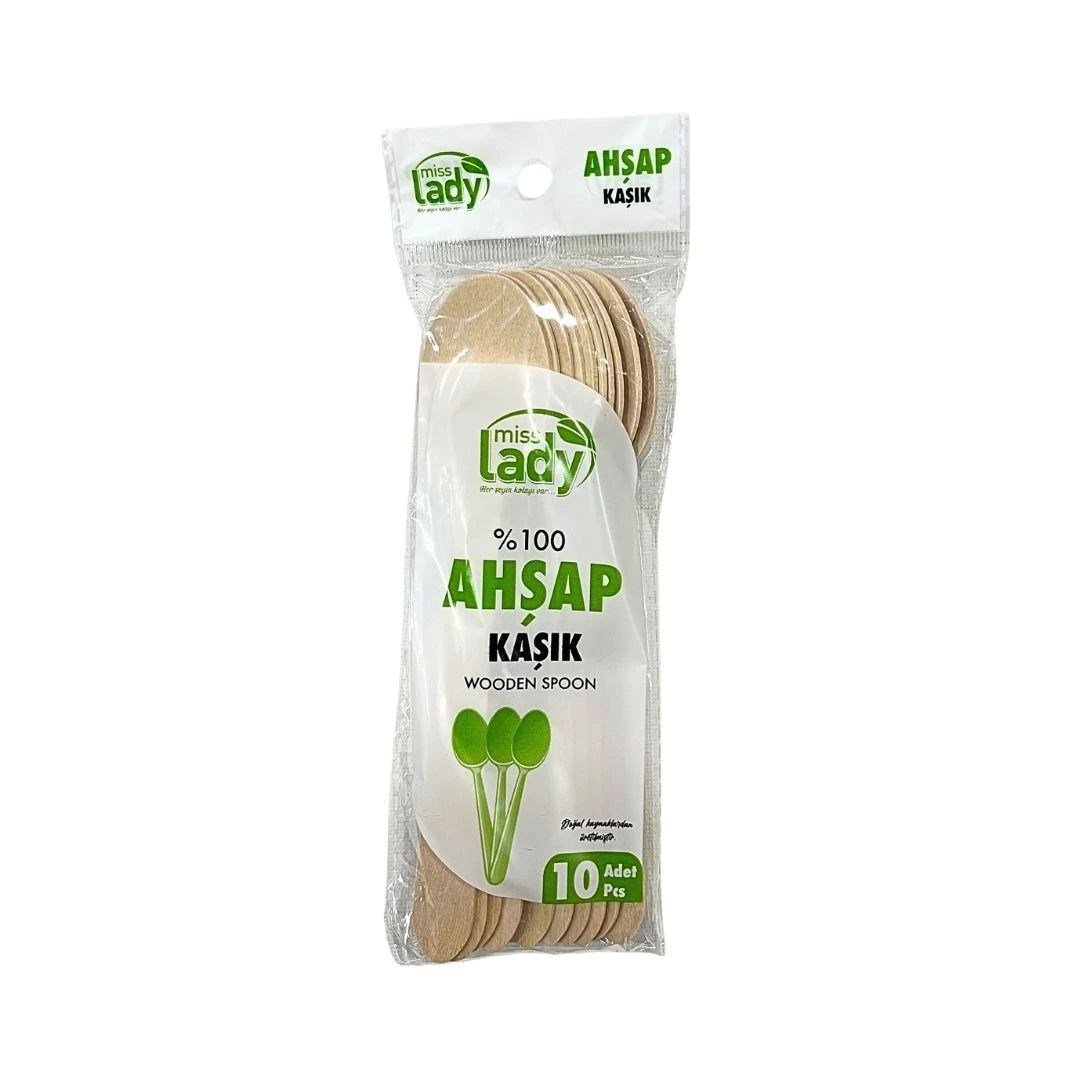 10'li Lüks Ahşap Kaşık