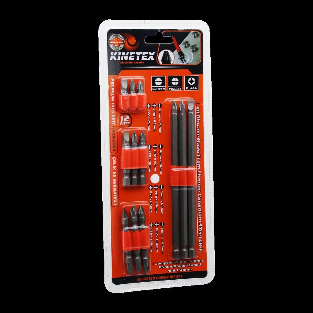 12-in-1 Matkap Bits Uç Seti (PH2, PZ2, Düz) - 12 Parça