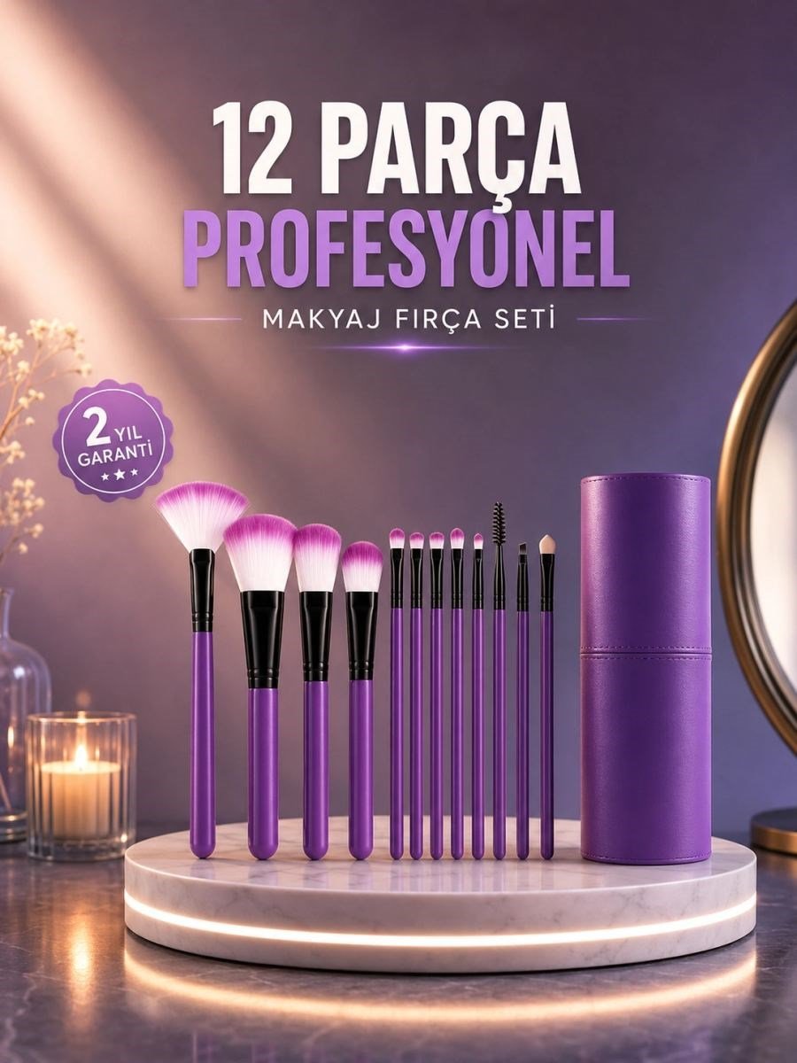 12’li Profesyonel Makyaj Fırça Seti Ultra Yumuşak Sen Kıllı