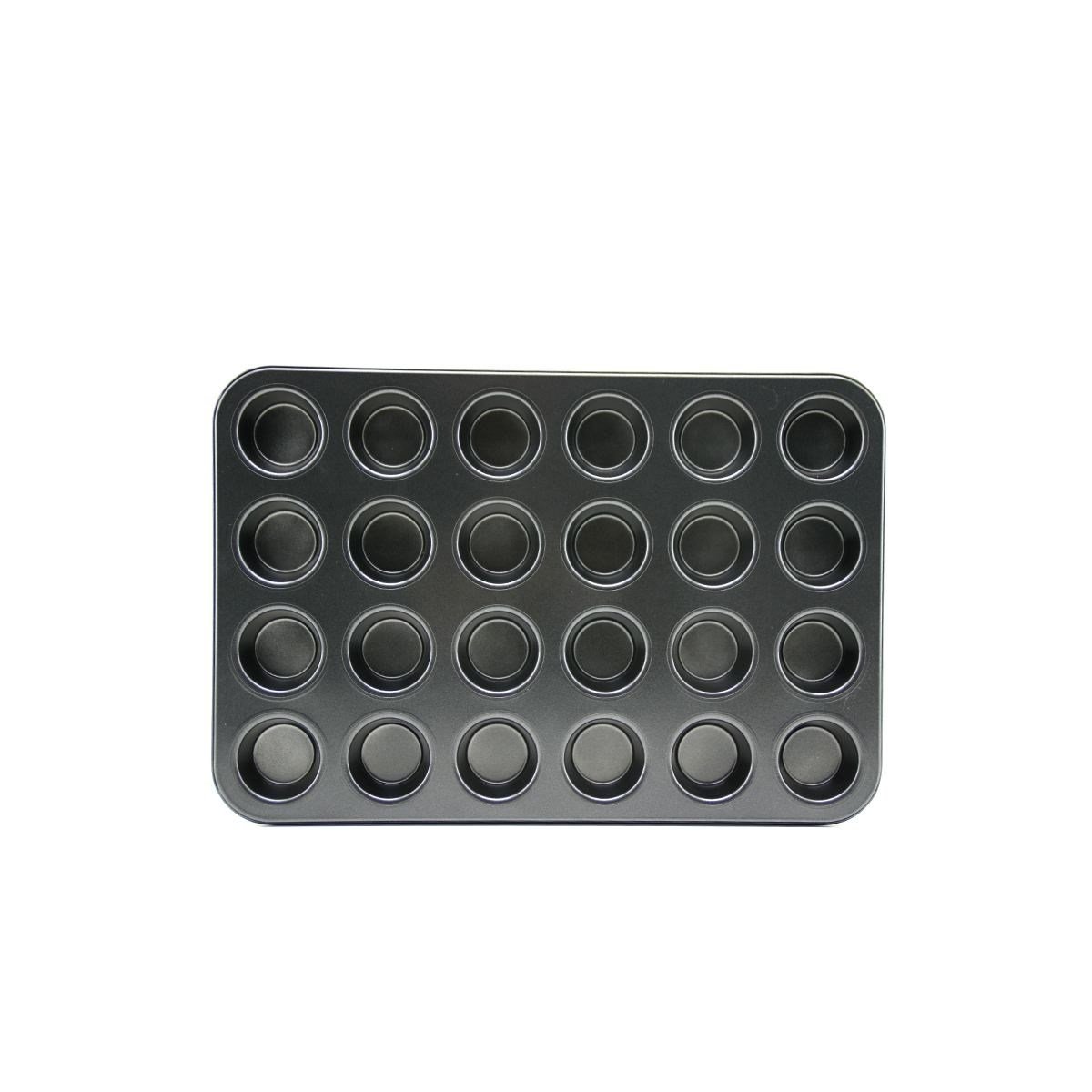 24 Gözlü Metal Muffin Kek Kalıbı Siyah