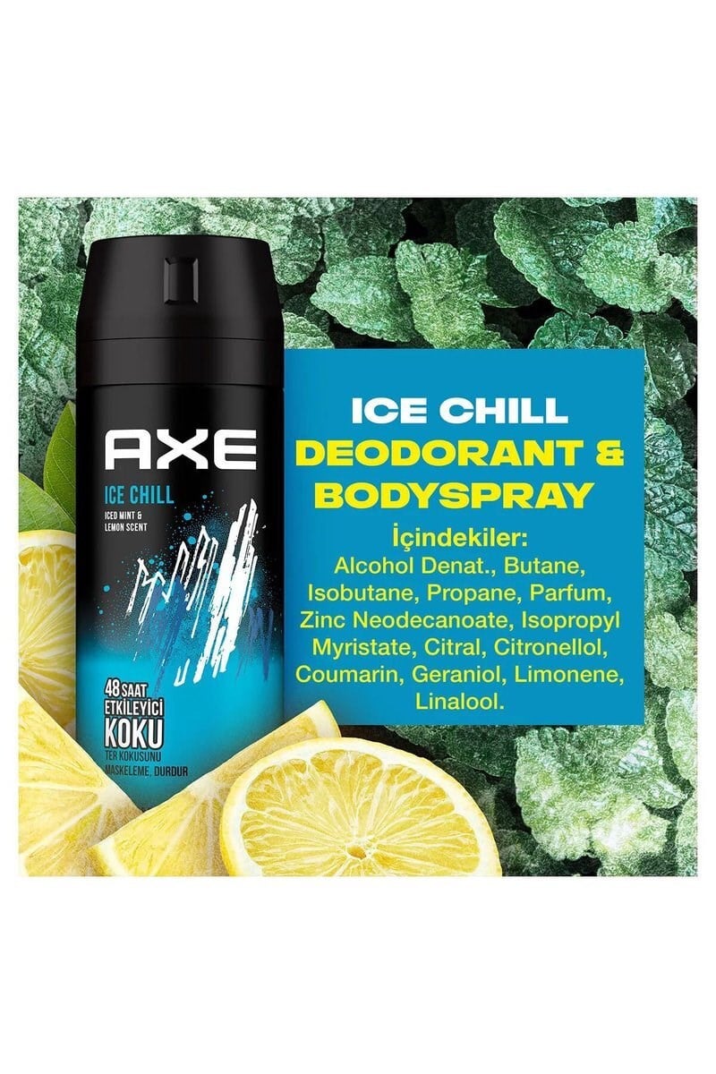 3 Adet Axe Ice Chill Erkek Deodorant Sprey 150 ml