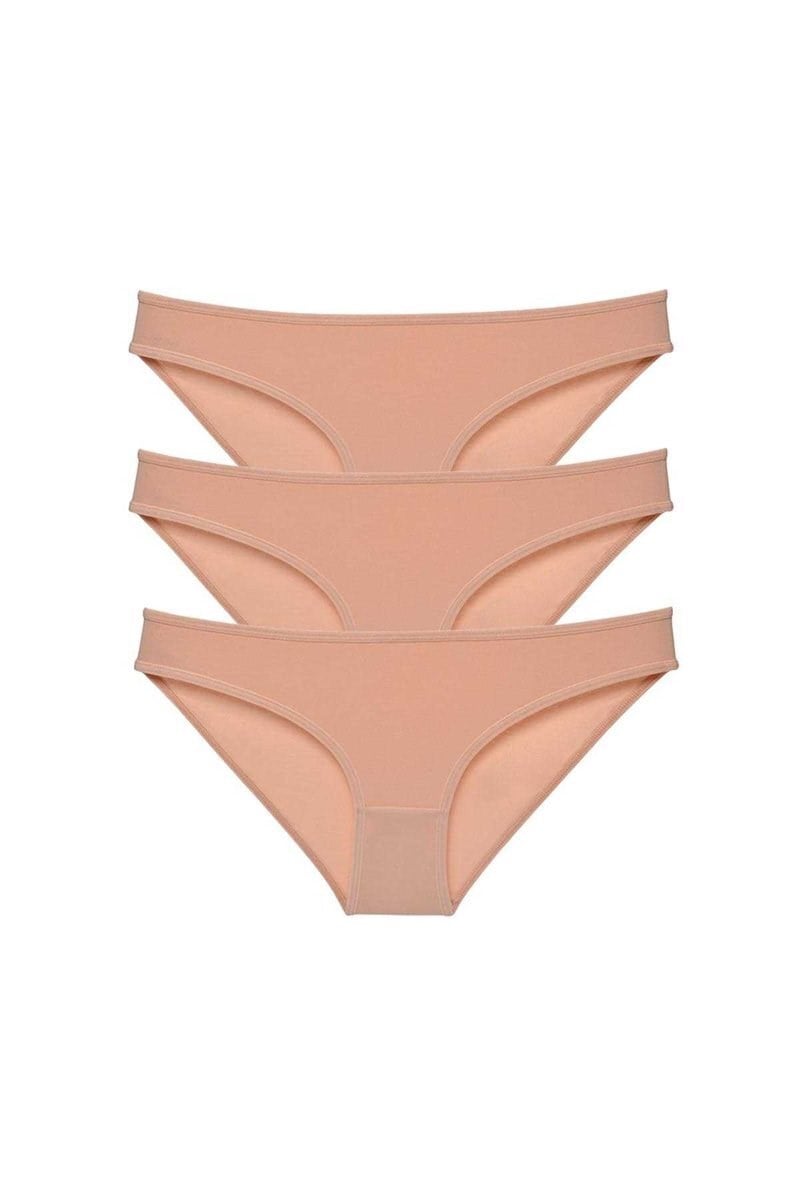 3 adet Süper Eko Set Likralı Kadın Slip Külot Ten mudanis