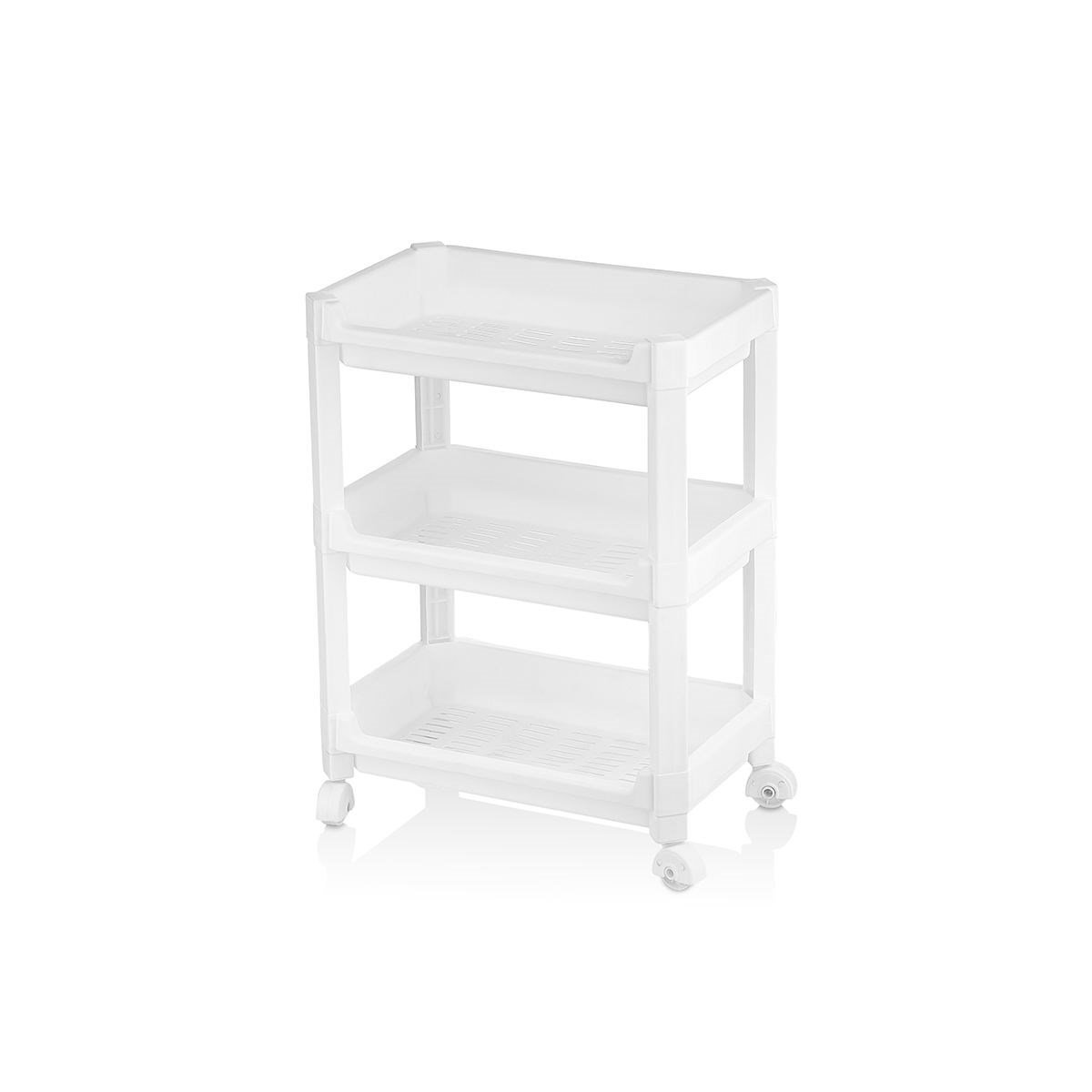 3 Katlı Tekerlekli Sepet Organizer Raf - 352x220x480 mm