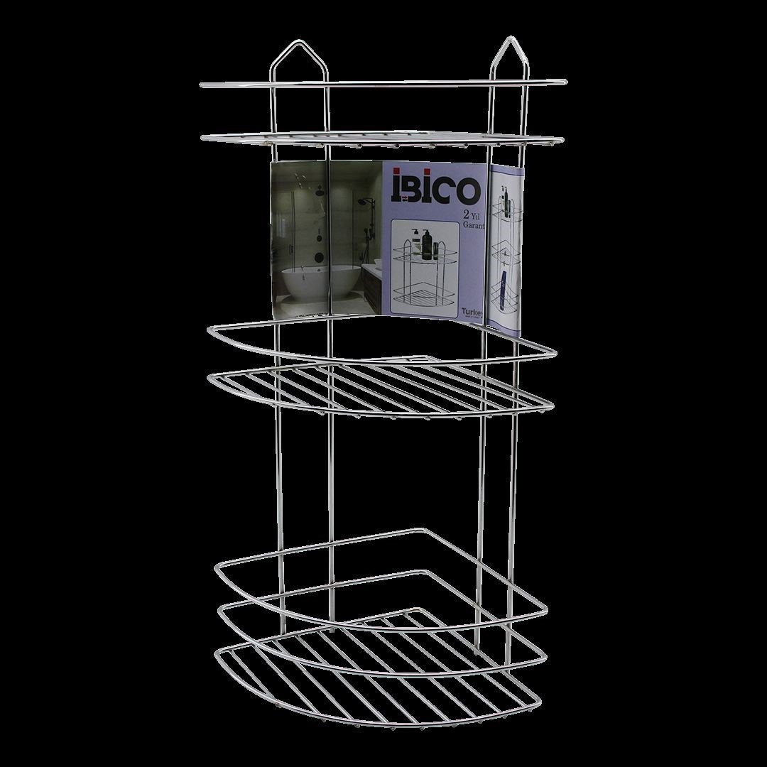 3 Katlı Üçgen Krom Metal Banyo Köşeliği - Duşakabin Rafı