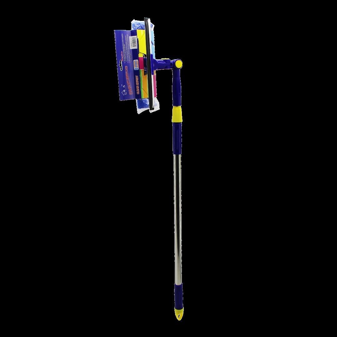 360° Başlıklı Uzayan Saplı 2'li Cam Sil ve Mikrofiber Mop 24.5 cm (85-133 cm)
