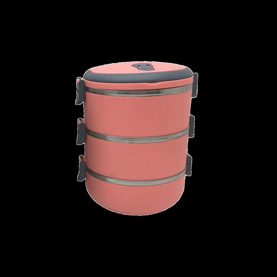 3'lü Sefer Tası Saklama Kabı 1.8 L Koyu Pembe