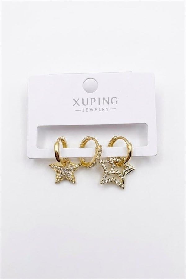 3'lü Xuping Küpe - Altın