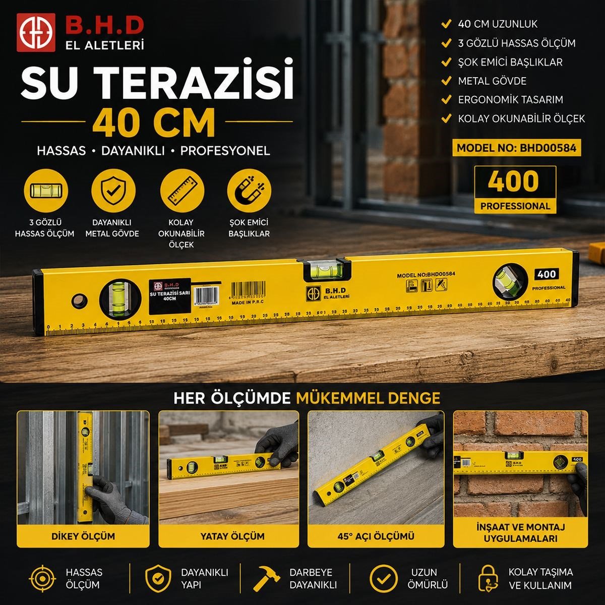 40 cm Su Terazisi - Sarı