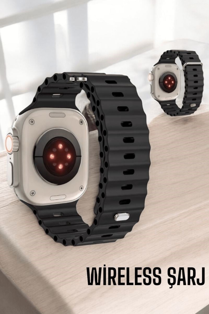 45 Mm Gri Kasa Ultra Akıllı Saat Sesli Görüşme, Sağlık Takibi, Suya Dayanıklı