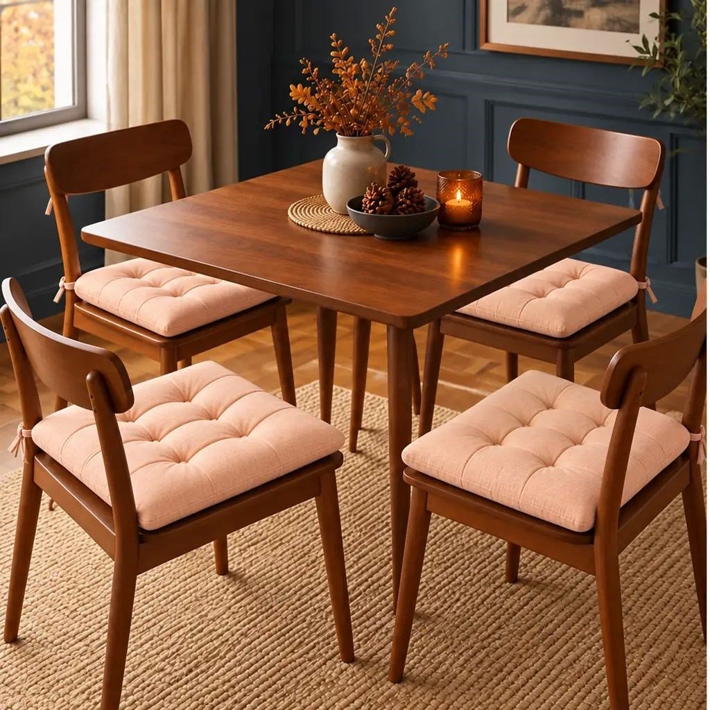 4’lü Kapitone Bağcıklı Sandalye Minderi · 40 × 40 × 3 cm · Kayısı · 40 × 40 × 3 cm · 4 adet