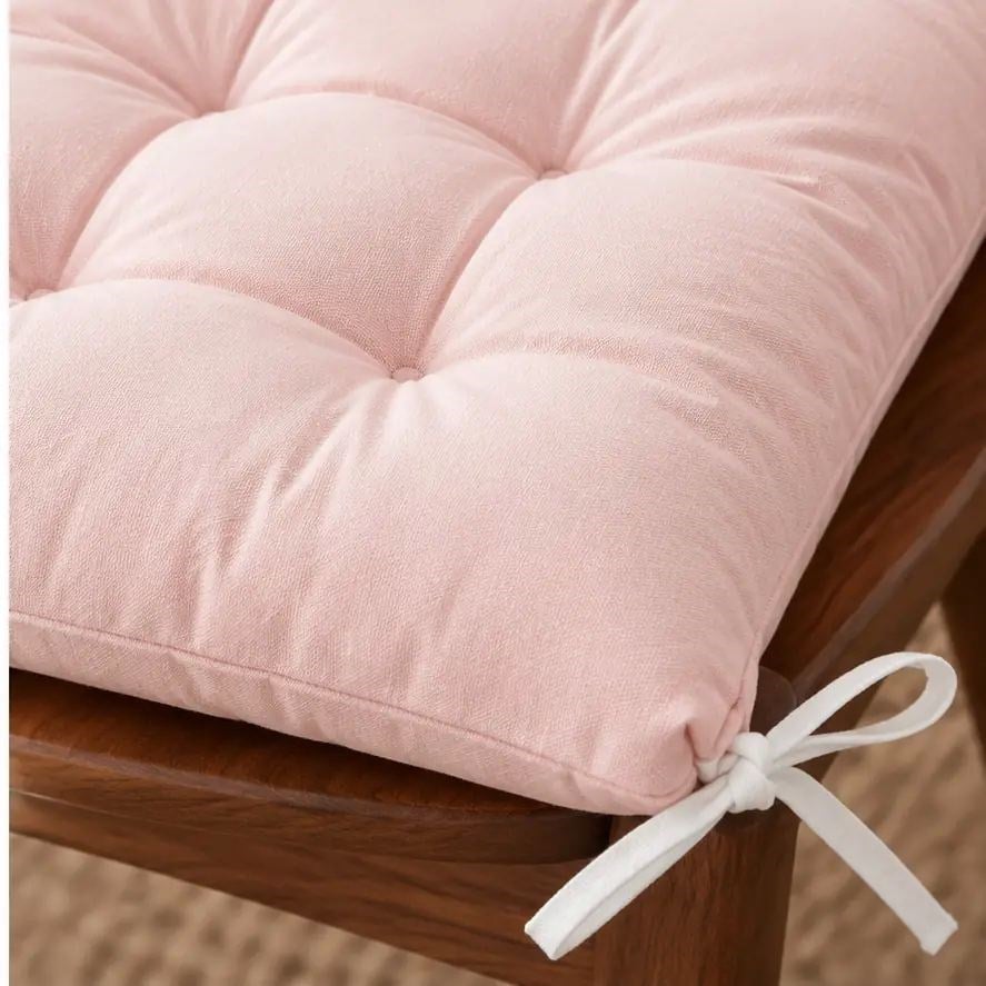 4’lü Kapitone Bağcıklı Sandalye Minderi · 40 × 40 × 3 cm · Pembe · 40 × 40 × 3 cm · 4 adet