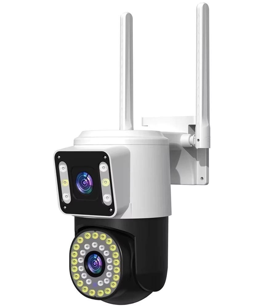 4MP Yoosee Çift Lens IP Kamera - WIFI Açık Otomatik İzleme, Su Geçirmez Kablosuz Güvenlik Ev Kamerası, Renkli Gece Görüş