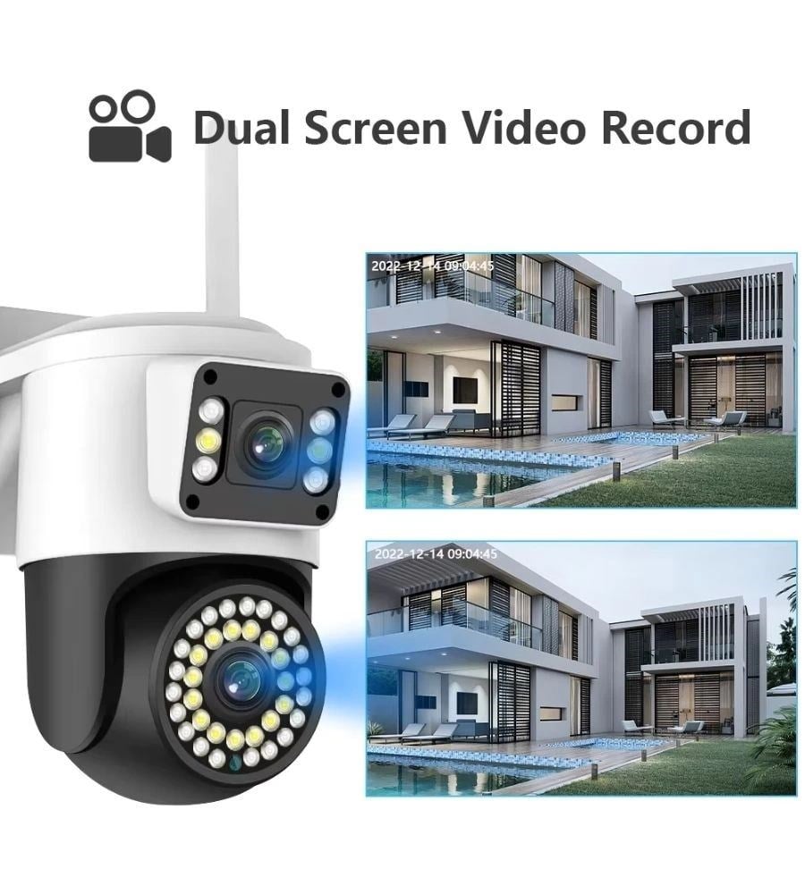 4MP Yoosee Çift Lens IP Kamera - WIFI Açık Otomatik İzleme, Su Geçirmez Kablosuz Güvenlik Ev Kamerası, Renkli Gece Görüş
