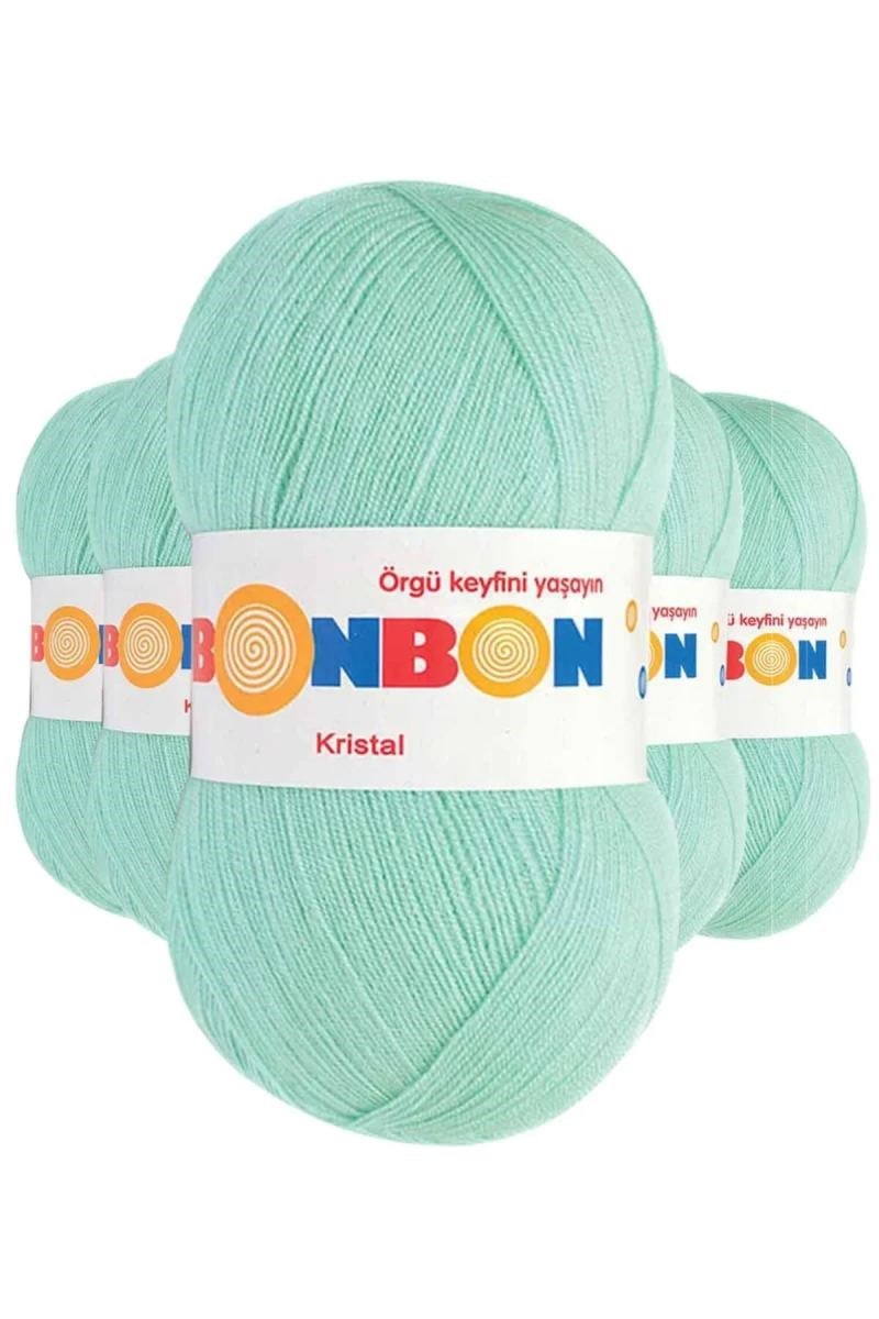 5 Adet Kristal El Örgü Lif İpi Su Yeşili 98329 - bonbon mudanis