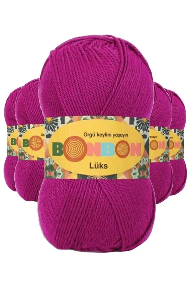 5 Adet Lüks Patik İpi Yünü Fuşya 98403 - bonbon mudanis