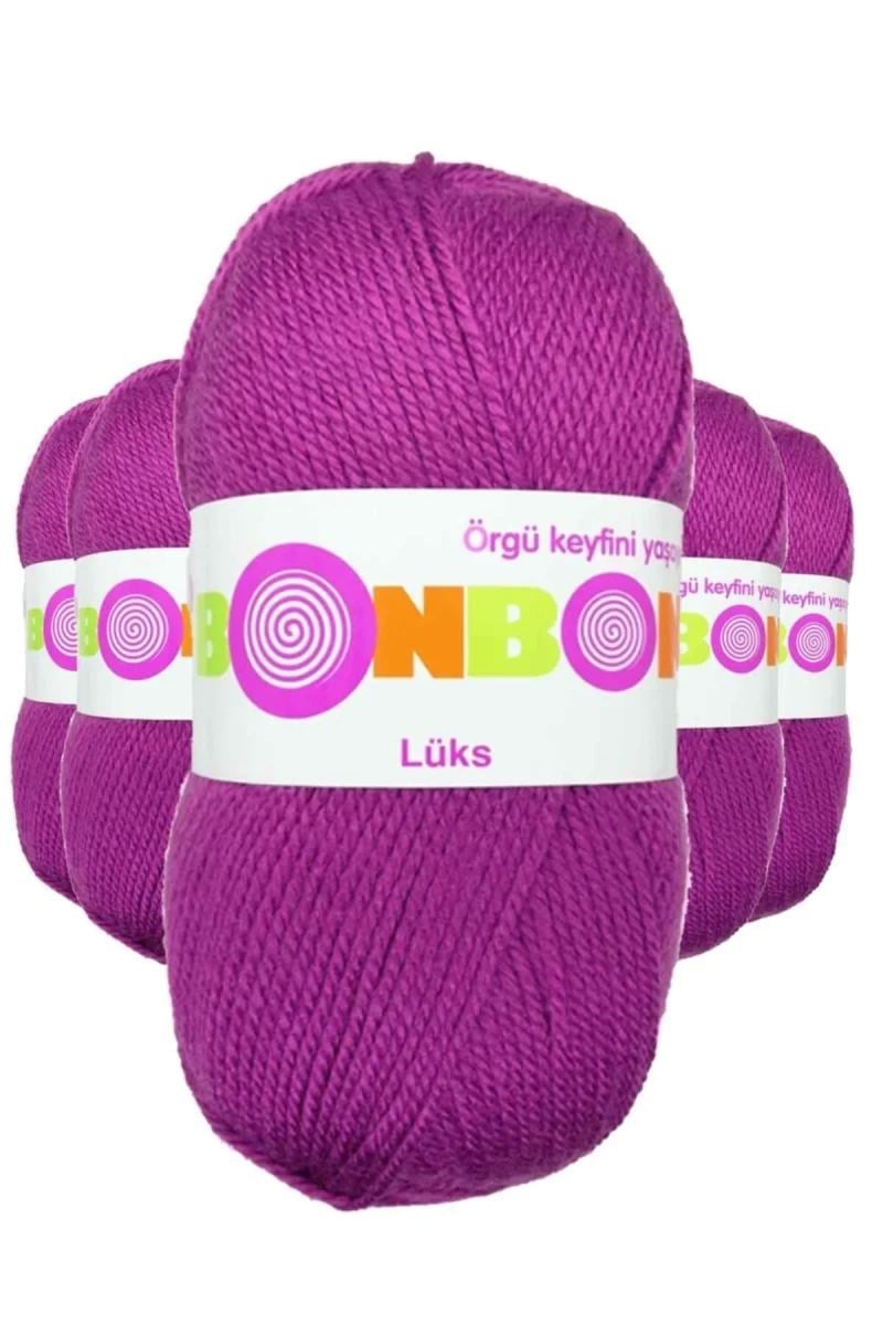 5 Adet Lüks Patik İpi Yünü Koyu Pembe 98675 - bonbon mudanis