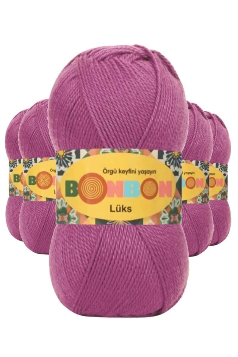 5 Adet Lüks Patik İpi Yünü Mor 98402 - bonbon mudanis