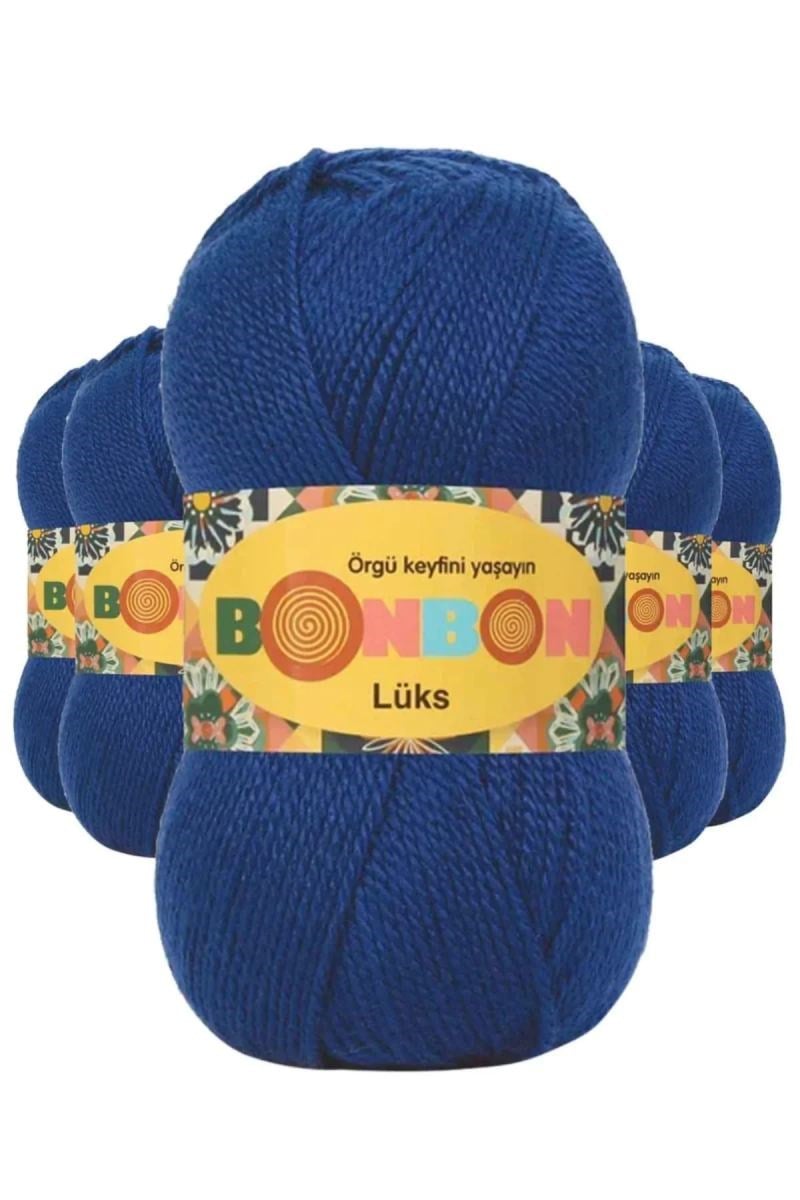 5 Adet Lüks Patik İpi Yünü Saks Mavi 98488 - bonbon mudanis