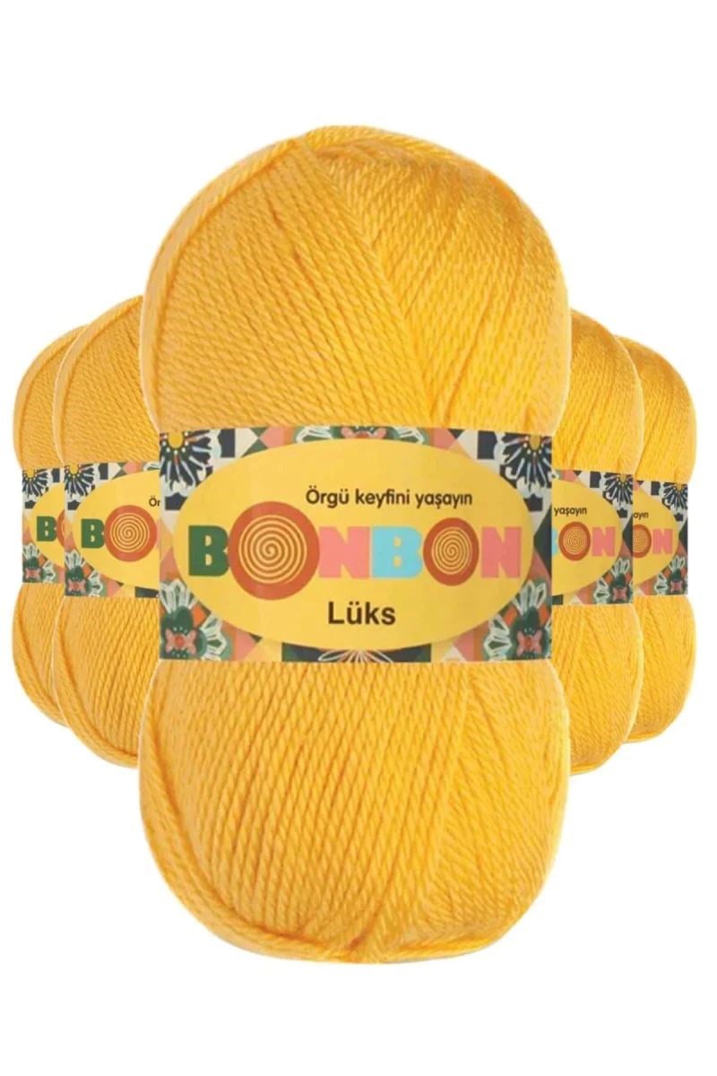 5 Adet Lüks Patik İpi Yünü Sarı 98289 - bonbon mudanis