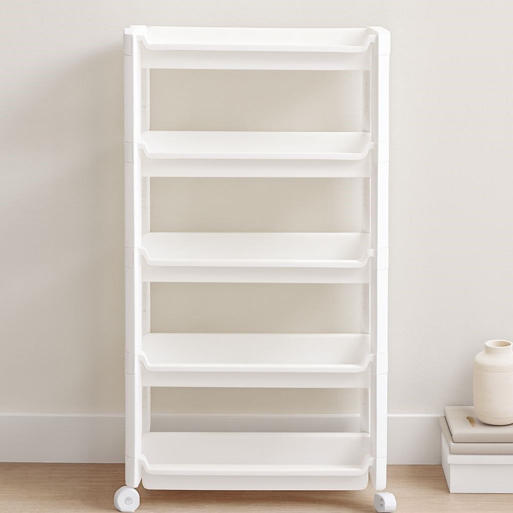 5 Katlı Tekerlekli Sepet Organizer Raf Ünitesi 465x145x850 mm