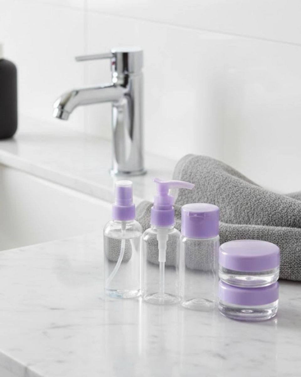 5 Parça Seyahat Banyo Seti 30 Ml Şeffaf Taşınabilir Şişe Seti