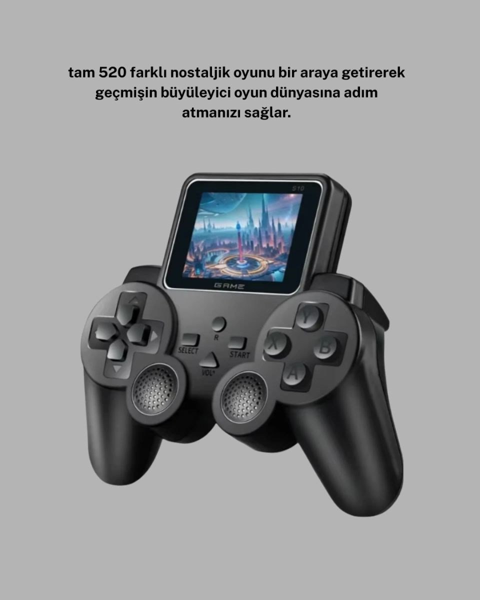 520 Oyunlu Atari S10 El Konsolu – Retro Tasarım, Şarjlı Ve Taşınabilir Oyun Deneyimi