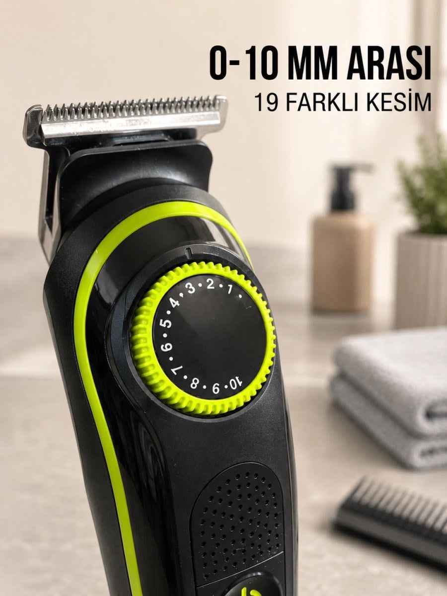 5'i 1 Arada Erkek Tıraş Makinesi Hassas Kesim Sıfır Tıraş Ve Sakal Bakım Seti