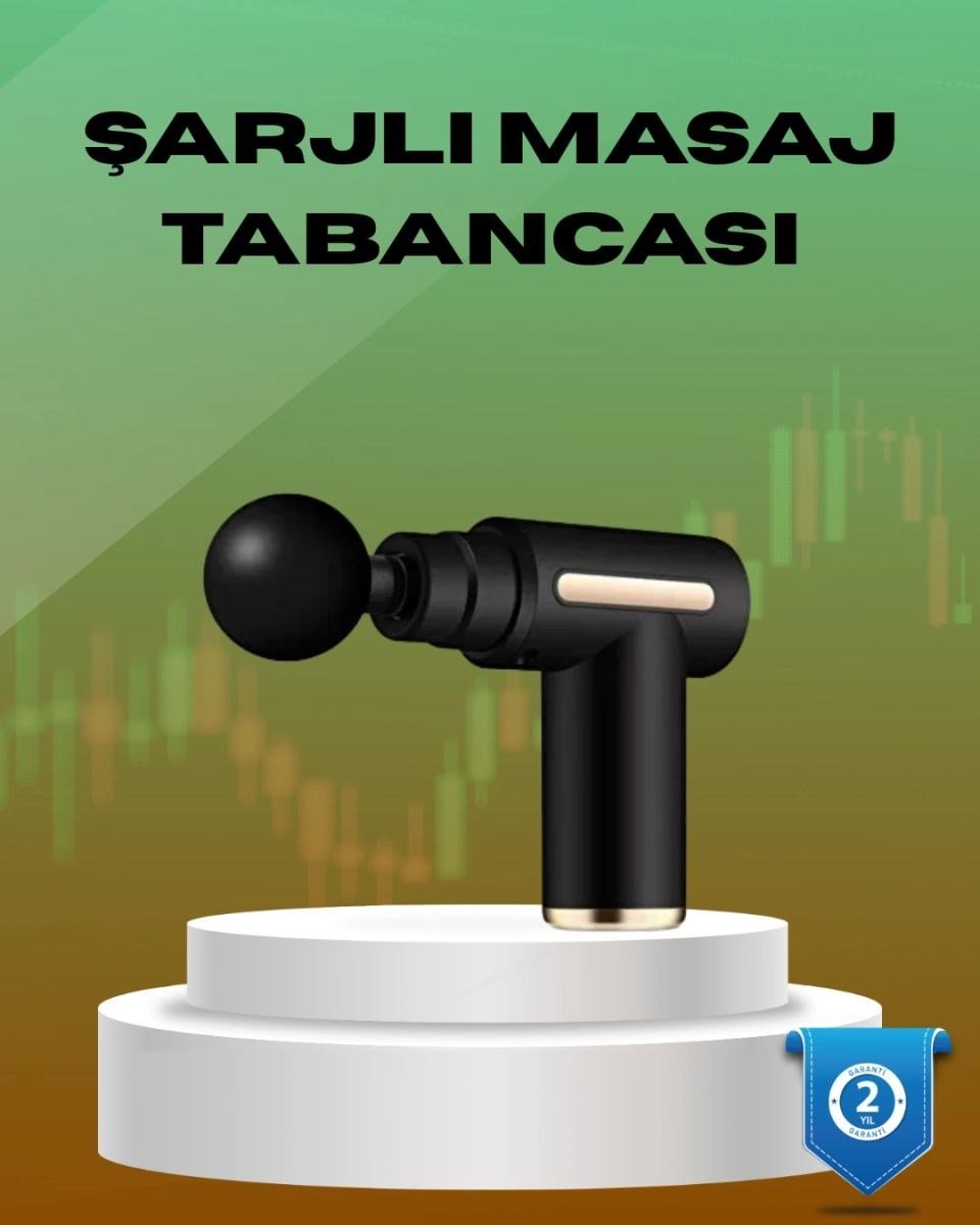 6 Kademeli Kas Masaj Tabancası 4 Başlıklı Güçlü Sessiz Sporcu Masaj Cihazı Şarjlı
