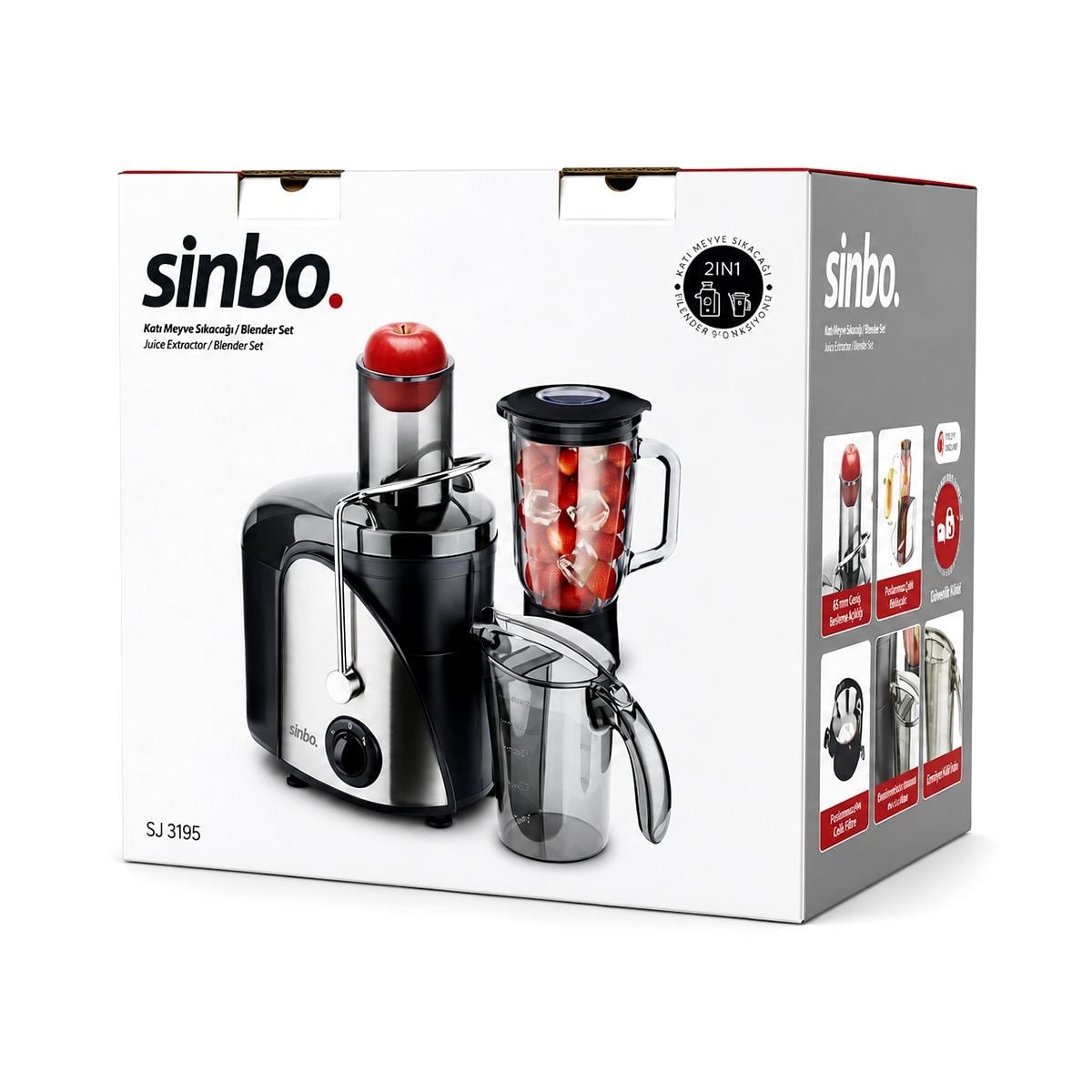 600W Katı Meyve ve Sebze Sıkacağı Blender Seti 1000 ml