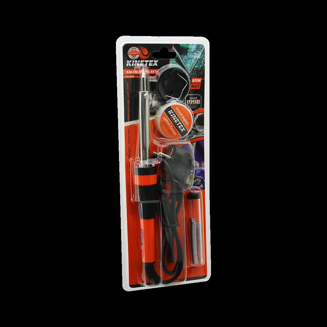 60W Kalem Havya Lehim Seti (Mini Stand, Lehim Pastası, Lehim Teli)