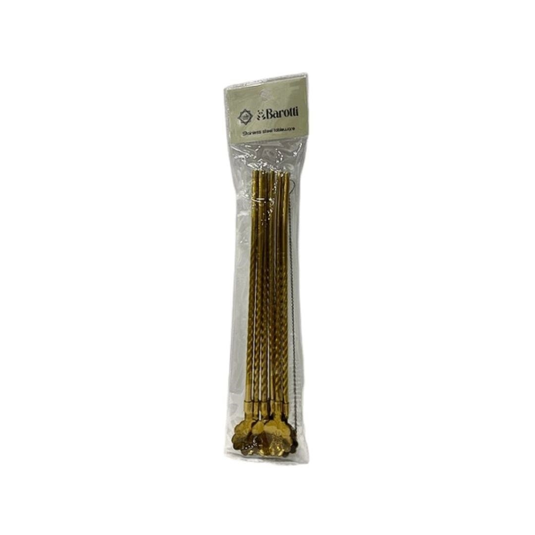 6'li Gold Kaşıklı Pipet